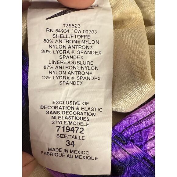 Women's Vintage 90's Purple Black SPEEDO One Piece Swimsuit Size 34 - Picture 6 of 7